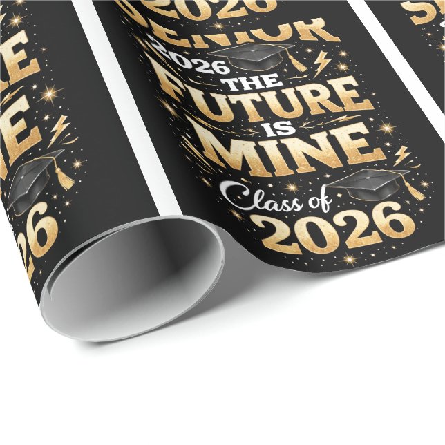 Papier Cadeau Senior 2026 – The Future is Mine (Coin rond)