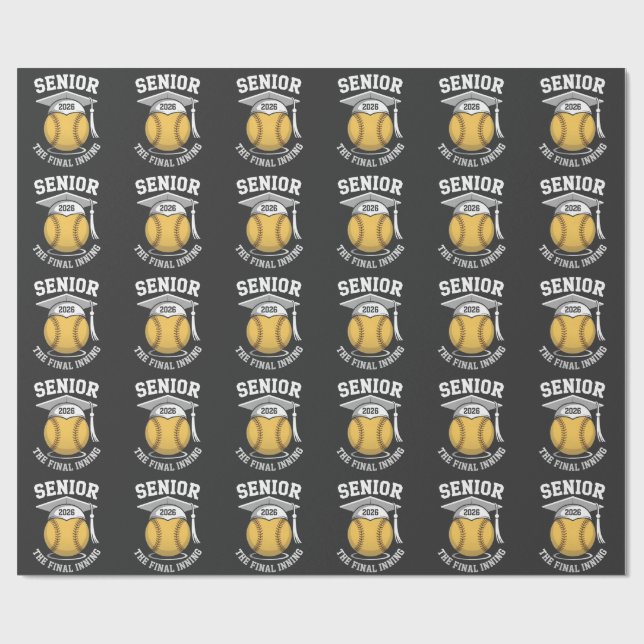 Papier Cadeau Senior The Final Inning 2026 Softball Graduation (Plat)