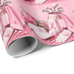 Papier Cadeau Sensibilisation au cancer du sein avec ruban rose