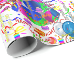 Papier Cadeau Septembre, 30 Anniversaire Cadeau Papier
