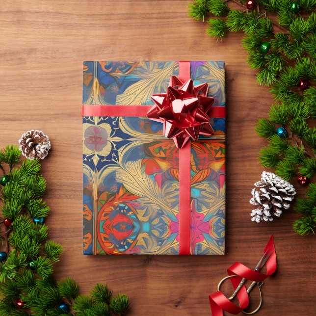 Papier Cadeau Sérénité florissante : Imaginaire rose éthérée (Cadeau de vacances)