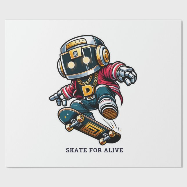 Papier Cadeau Série de skate Street Style (Plat)