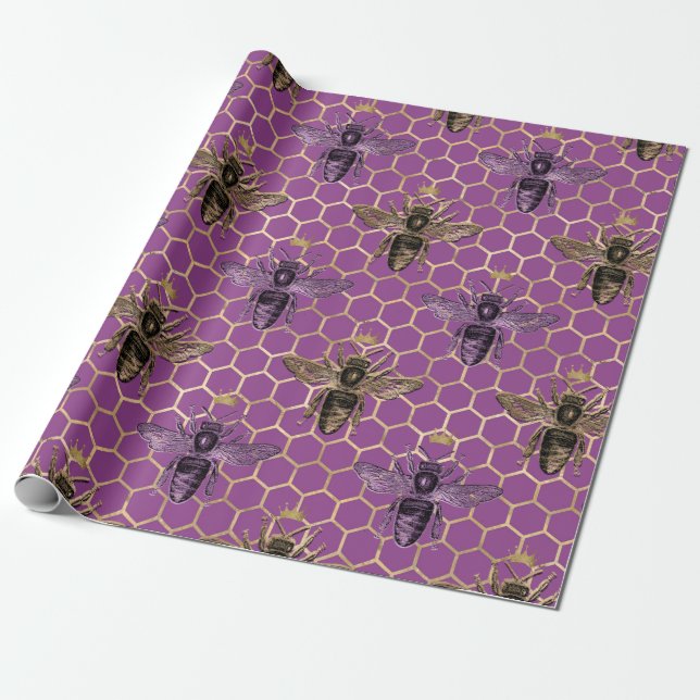 Papier Cadeau Série Queen Bee Design 5 (Déroulé)