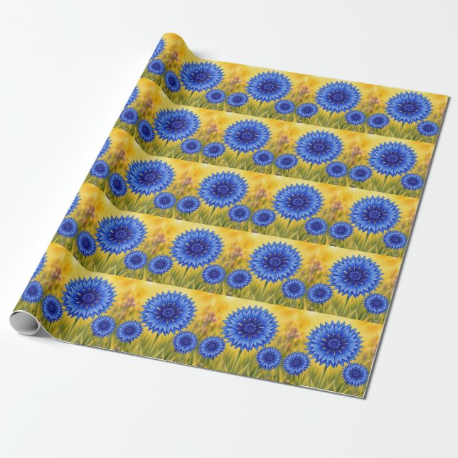 Papier Cadeau Série Radiant Petal – Bleuet (Déroulé)
