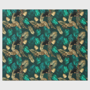 Papier Cadeau Série Teal et Or Design Léopard 7