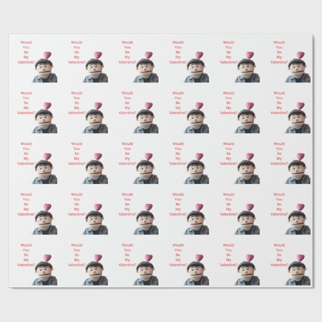Papier Cadeau Seriez-vous mon Valentin? (Plat)