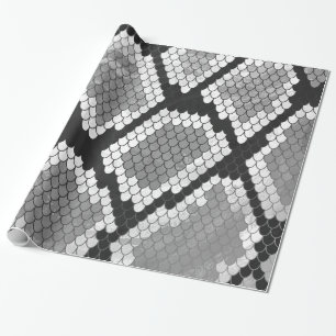 Papier Cadeau Serpent copie grise, de blanc et de noir