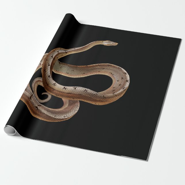Papier Cadeau Serpent - Noir - Animal - (Déroulé)