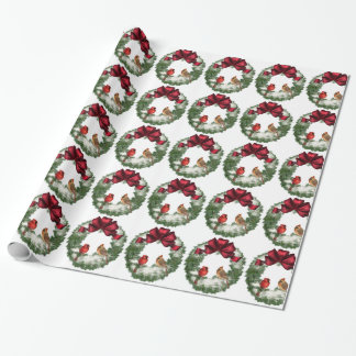 Papier Cadeau Serre d'oiseaux de Noël