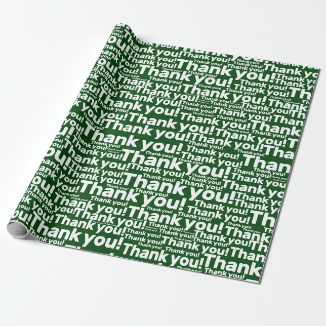 Papier Cadeau Service de soins de pelouse vert et blanc - Merci  (Déroulé)