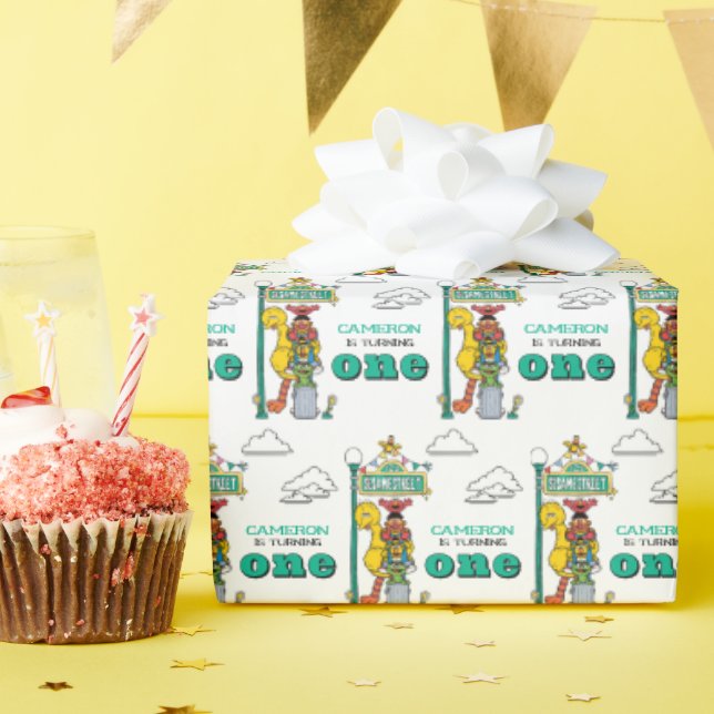 Papier Cadeau Sesame Street Characters & Street Sign Wrapping Pa (Fête d'anniversaire)