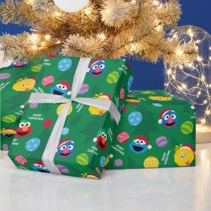 Papier Cadeau Sesame Street Christmas Tree Motif
