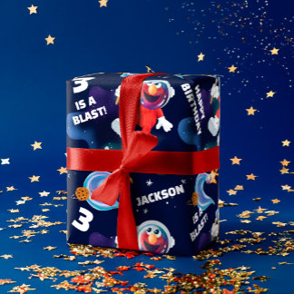 Papier Cadeau Sesame Street Elmo Espace extra-atmosphérique Anni