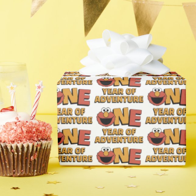 Papier Cadeau Sesame Street | Elmo - First Birthday Wrapping Pap (Fête d'anniversaire)