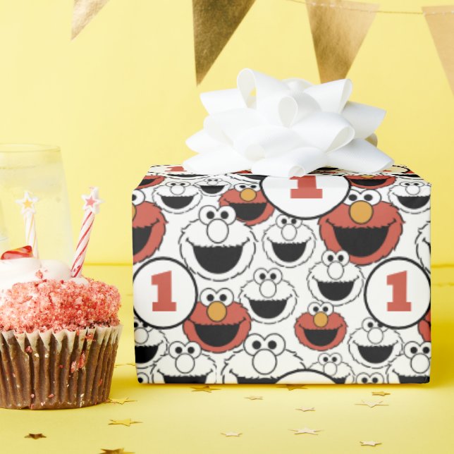 Papier Cadeau Sesame Street | Elmo Wrapping Paper (Fête d'anniversaire)