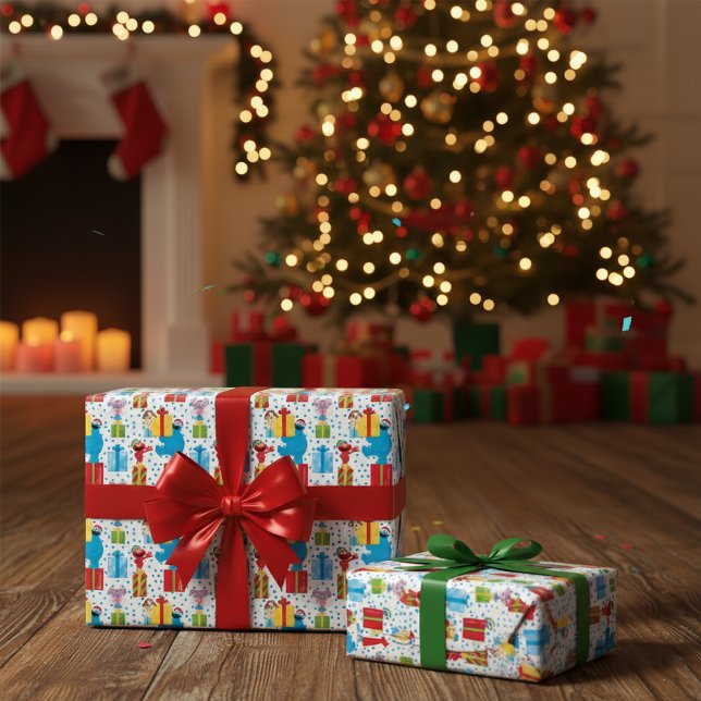 Papier Cadeau Sesame Street Noël Présente Motif (Créateur téléchargé)
