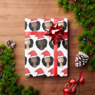 Papier Cadeau Shades de Melanin Black Femmes Noël Chapeaux de P