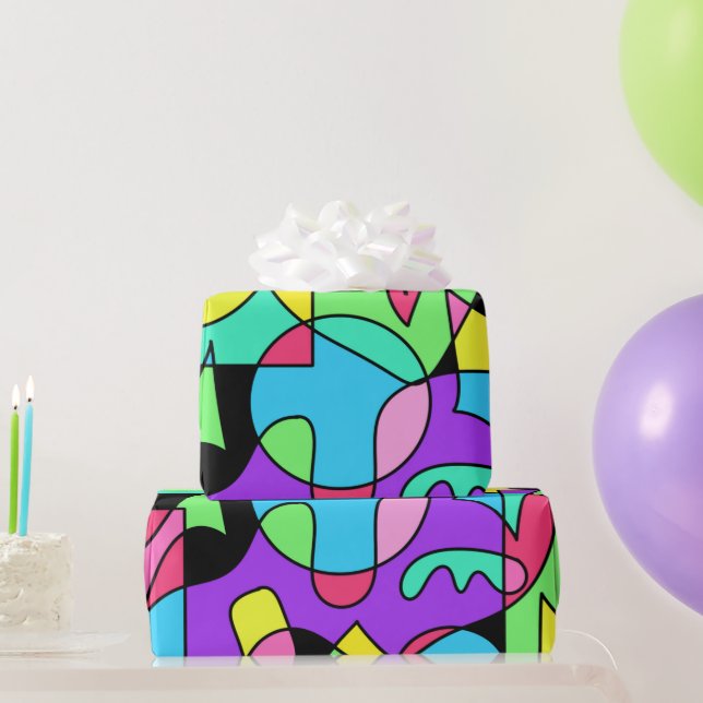 Papier Cadeau Shake It Up (sur noir) (Cadeaux de fête)