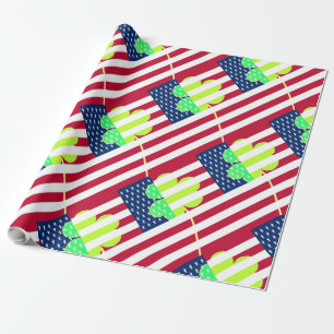 Papier Cadeau Shamrock du drapeau irlandais américain Clover St.