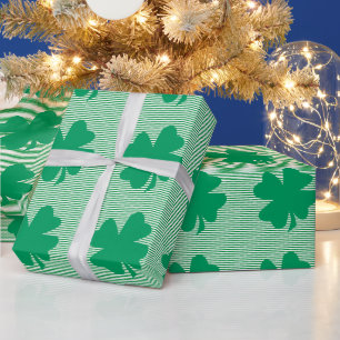 Papier Cadeau Shamrock Feuille verte Grandes Pâtes Saint Patrick
