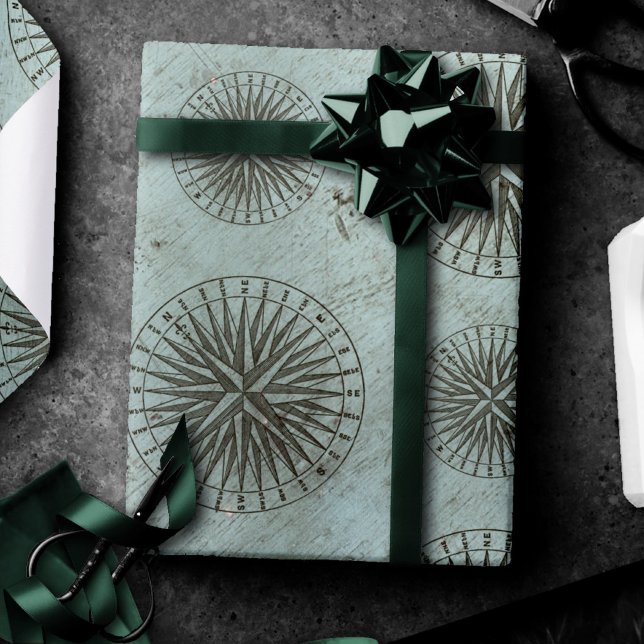 Papier Cadeau Shanty vintage | Ephémère de Compass Steampunk (Créateur téléchargé)