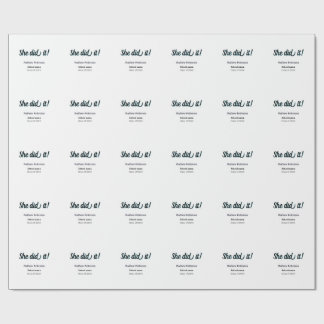 Papier Cadeau She did it simple black classy modern graduation