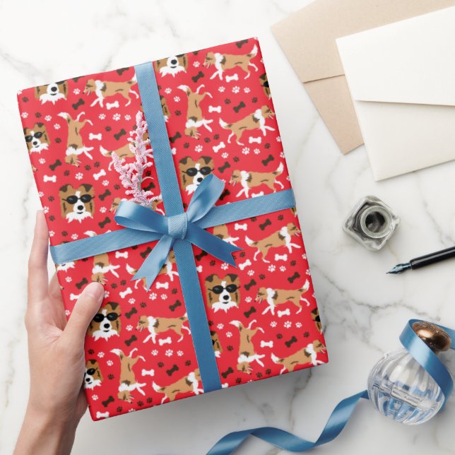 Papier Cadeau Shetland Sheepdog Shelter rouge (Cadeaux)