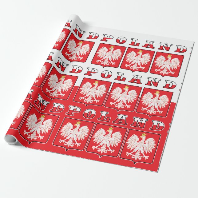 Papier Cadeau Shields de Poland Eagle (Déroulé)