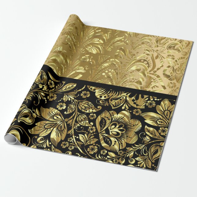 Papier Cadeau ShinyGold et Damas Noirs (Déroulé)