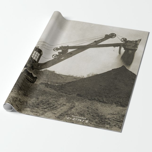 Papier Cadeau SHOVEL OPÉRATEUR DE CRANE DU Génie du Nord-Ouest 9 (Déroulé)