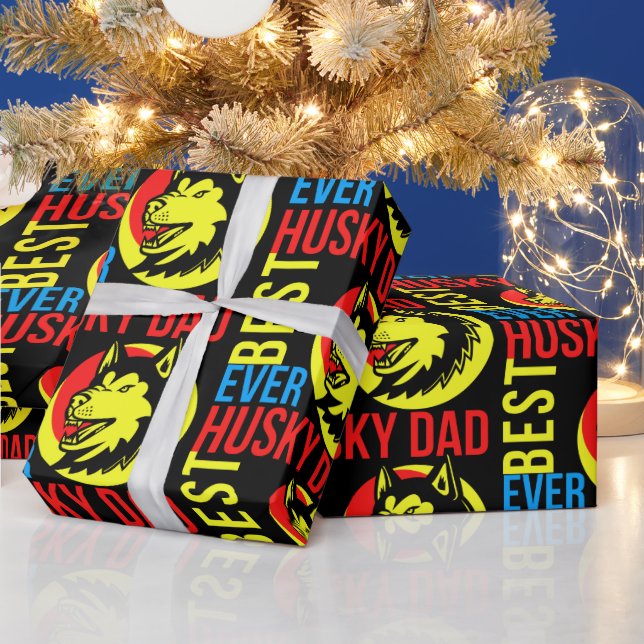 Papier Cadeau Siberian Husky Papa, Chien Papa, Cadeau Amoureux d (Vacances)