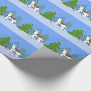 Papier Cadeau Sibérie Husky Décoration Arbre de Noël -Forêt