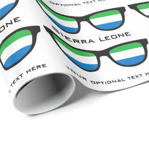 Papier Cadeau Sierra Leone Shades texte personnalisé et emballag