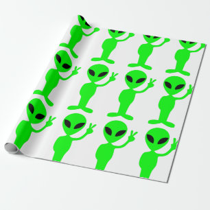 Papier Cadeau signe de paix alien mignon