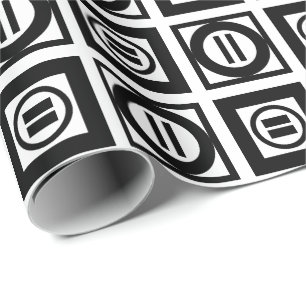 Papier Cadeau SIGNE Géométrique Noir et Blanc Motif