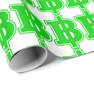 Papier Cadeau SIGNE VERT BAHT ฿ devises thaïlandaises ฿