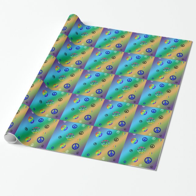 Papier Cadeau Signes de paix (Déroulé)