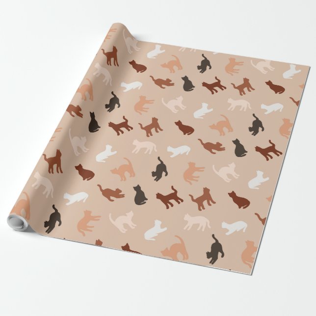 Papier Cadeau Silhouette de chat (Déroulé)