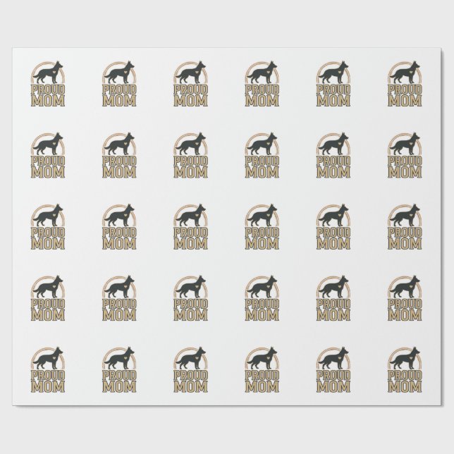 Papier Cadeau Silhouette de chien de mère fière Design vectoriel (Plat)