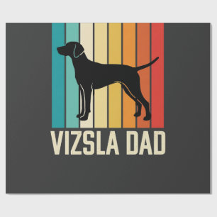 Papier Cadeau Silhouette de chien papa Vizsla rétro