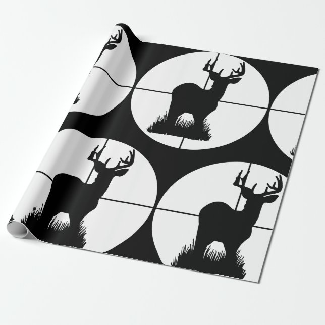 Papier Cadeau Silhouette de cible de chasse au cerf (Déroulé)