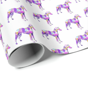 Papier Cadeau Silhouette de Whippet et de Lévrier Italien Violet