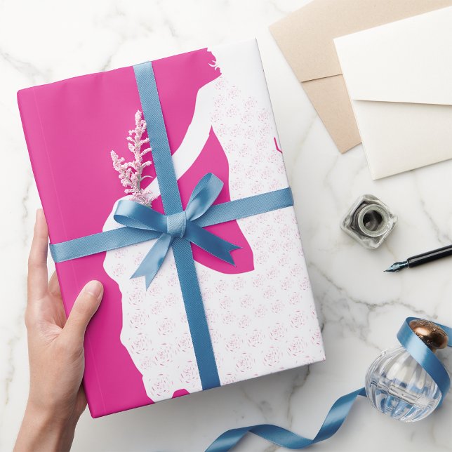 Papier Cadeau Silhouette élégante d'une femme en souffle (Créateur téléchargé)