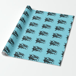 Papier Cadeau Silhouette noire de dragon