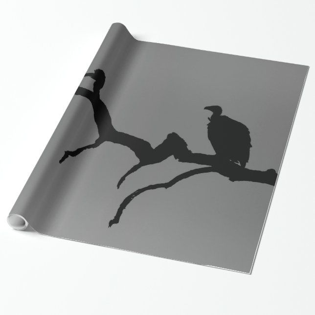 Papier Cadeau Silhouette vautour (Déroulé)