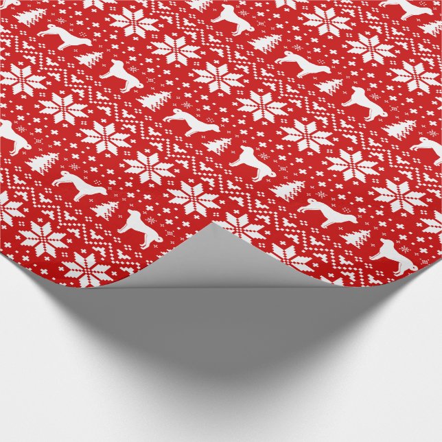 Papier Cadeau Silhouettes de berger anatoliennes Noël Noël (Coin)