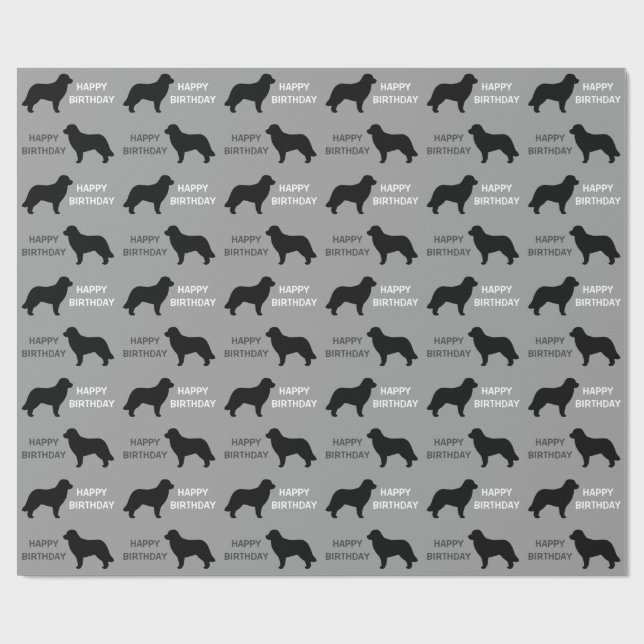 Papier Cadeau Silhouettes de chien Leonberger (Plat)