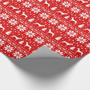 Papier Cadeau Silhouettes de Hound Ibizan Noël