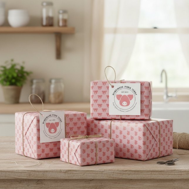 Papier Cadeau Silhouettes de têtes de porc personnalisées pour l (Créateur téléchargé)