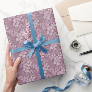 Papier Cadeau Silhouettes Feuillues Florissantes Sérénité Douce